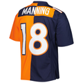 Davalo D.Broncos #18 Peyton Manning Mitchell & Ness NavyOrange 2015 Split Legacy Replica  Stitched Puhic Jersey