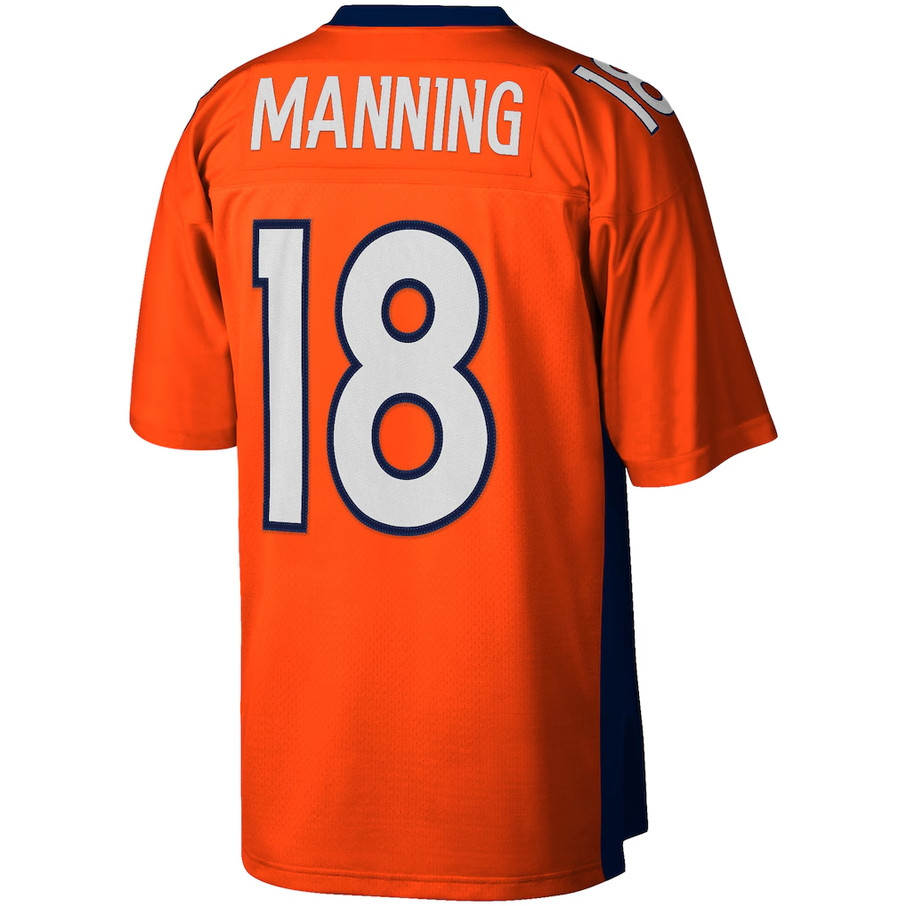 Davalo D.Broncos #18 Peyton Manning Mitchell & Ness Orange Big & Tall 2015 Retired Player Replica Stitched Puhic Jersey