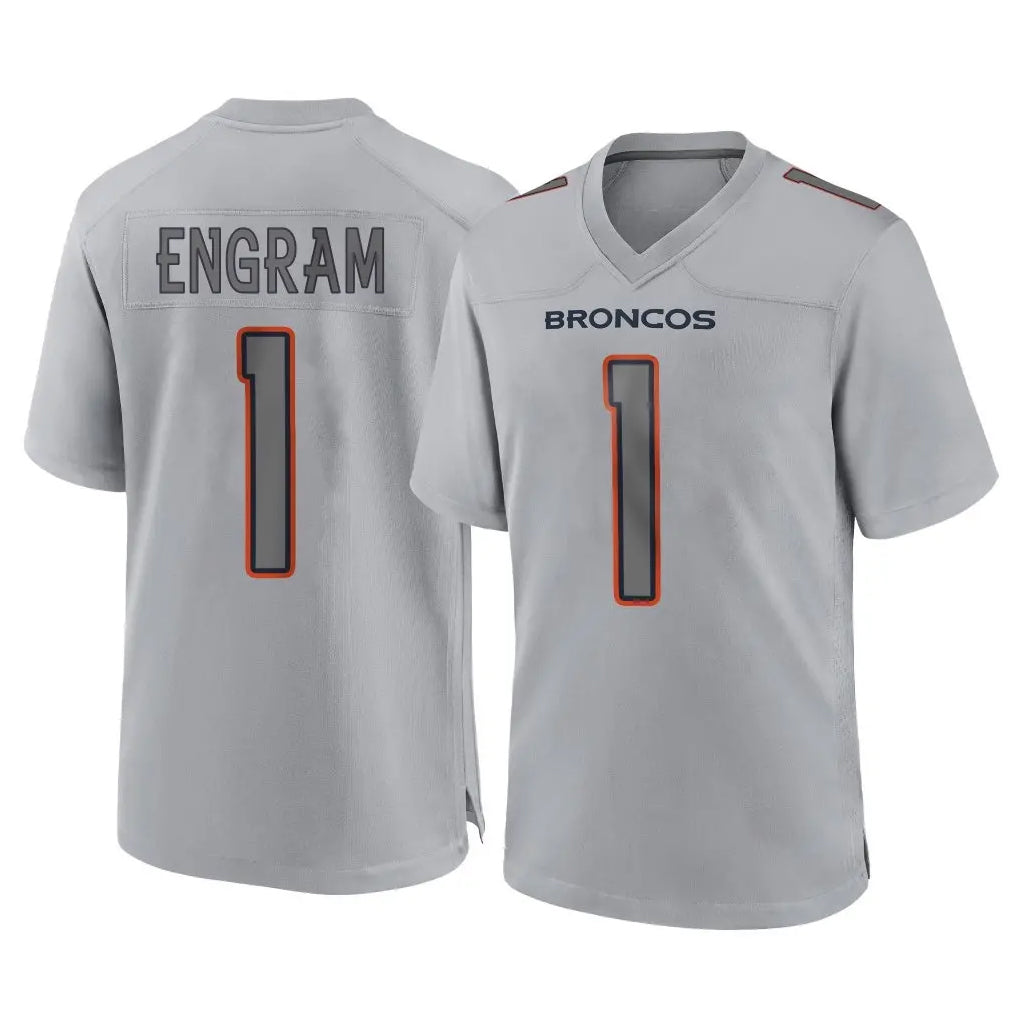 Davalo D.Broncos #1 Evan Engram Player Gray Atmosphere Fashion Limited Game Stitched Jerseys