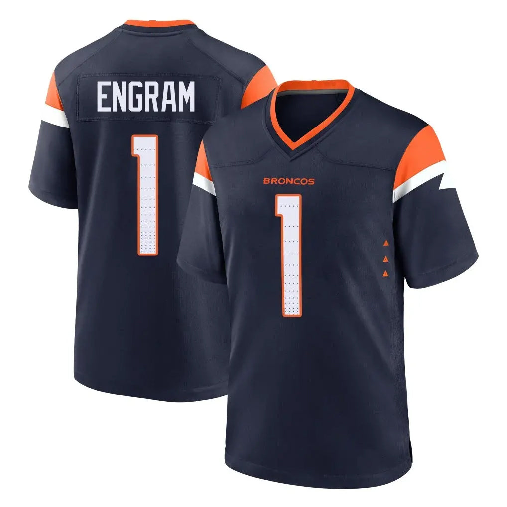 Davalo D.Broncos #1 Evan Engram Player Navy Home Game Stitched Jerseys