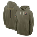 Davalo D.Broncos #1 Evan Engram Player Olive Salute to Service Pullover Hoodies Limited Stitched Jerseys