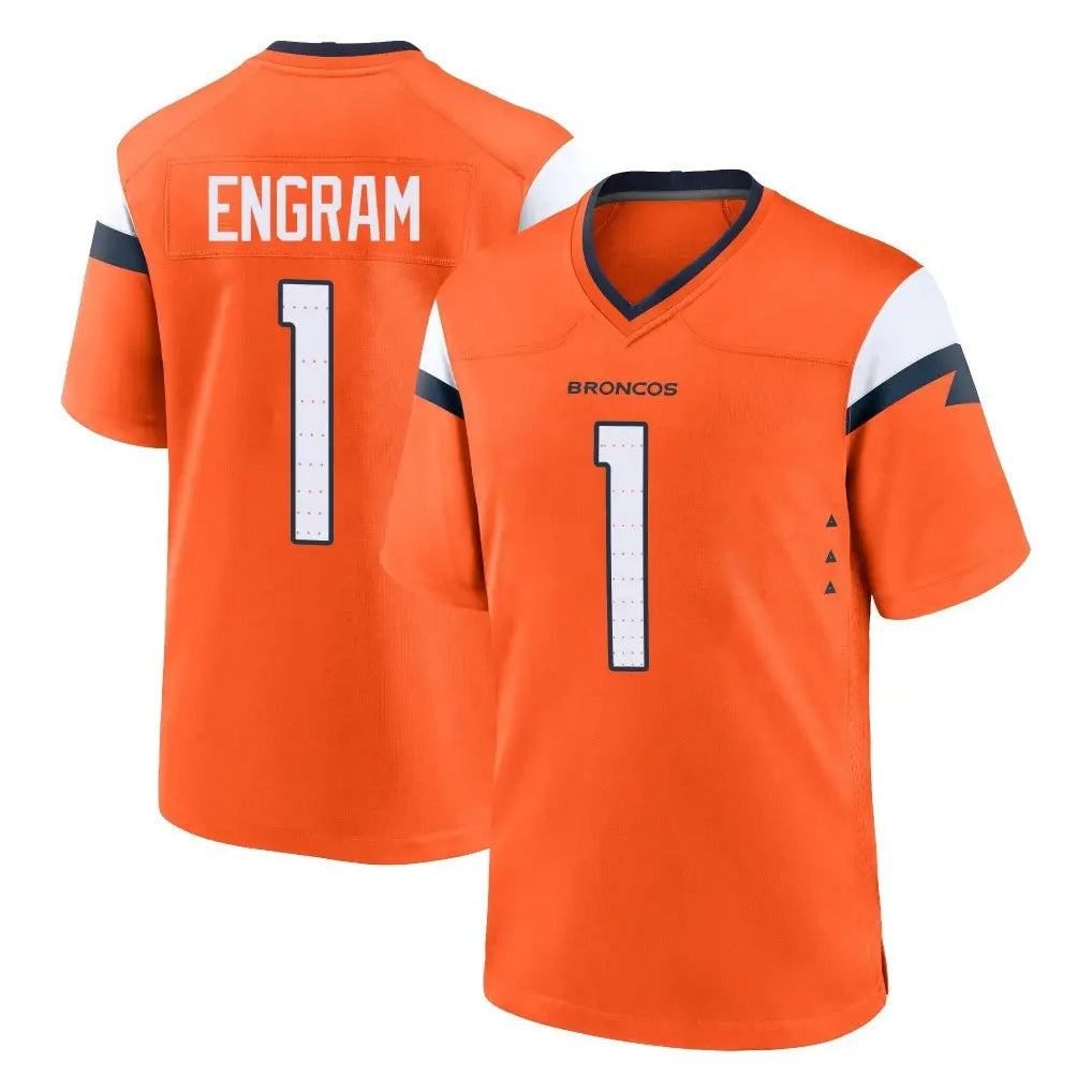 Davalo D.Broncos #1 Evan Engram Player Orange Home Game Stitched Jerseys