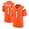 Davalo D.Broncos #1 Evan Engram Player Orange Home Game Stitched Jerseys