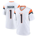 Davalo D.Broncos #1 Evan Engram Player White Home Game Stitched Jerseys