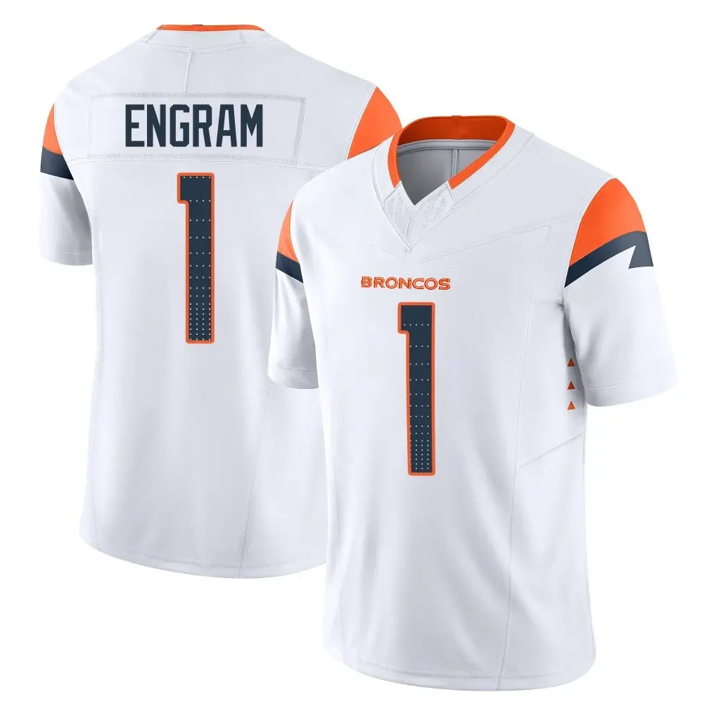 Davalo D.Broncos #1 Evan Engram Player White Limited Vapor F.U.S.E. Home Game Stitched Jerseys