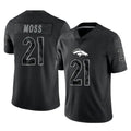 Davalo D.Broncos #21 Riley Moss Player Black Reflective Limited Stitched Jerseys