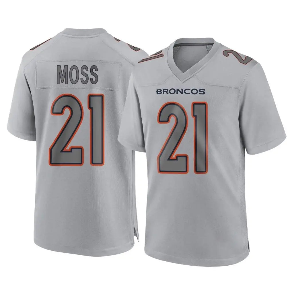 Davalo D.Broncos #21 Riley Moss Player Gray Atmosphere Fashion Limited Game Stitched Jerseys