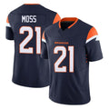 Davalo D.Broncos #21 Riley Moss Player Navy Limited Vapor F.U.S.E. Home Game Stitched Jerseys