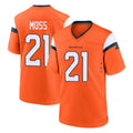 Davalo D.Broncos #21 Riley Moss Player Orange Home Game Stitched Jerseys