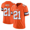 Davalo D.Broncos #21 Riley Moss Player Orange Vapor Untouchable Limited Home Game Stitched Jerseys