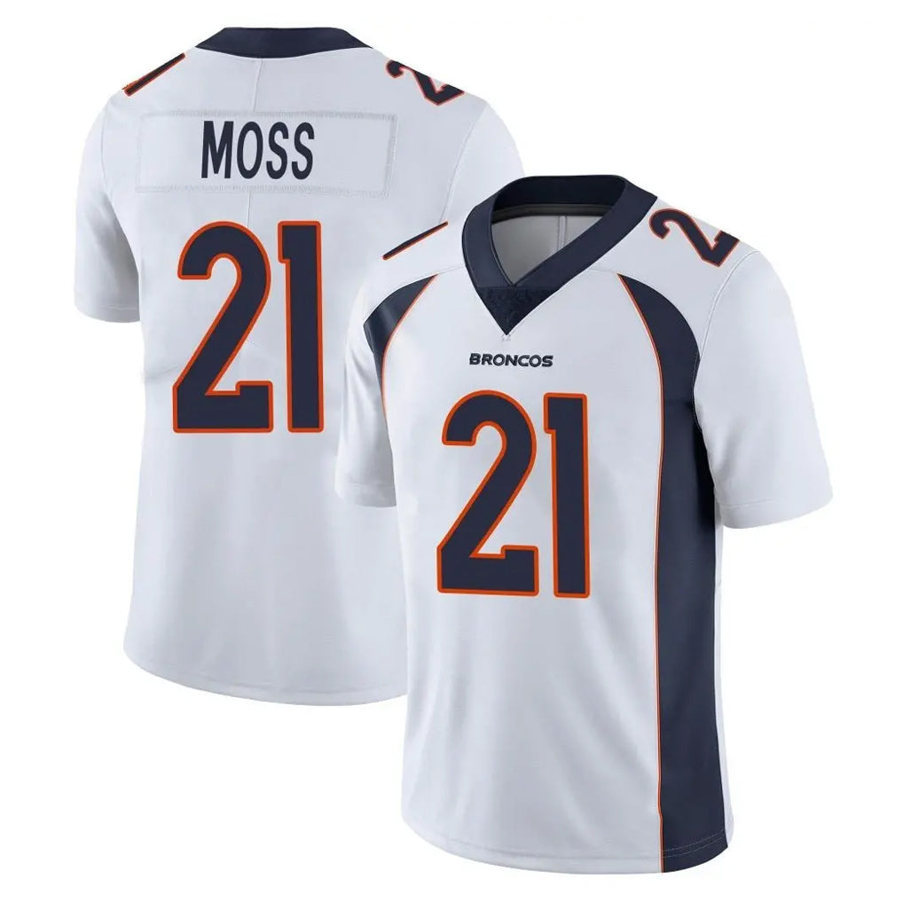 Davalo D.Broncos #21 Riley Moss Player White Vapor Untouchable Limited Home Game Stitched Jerseys