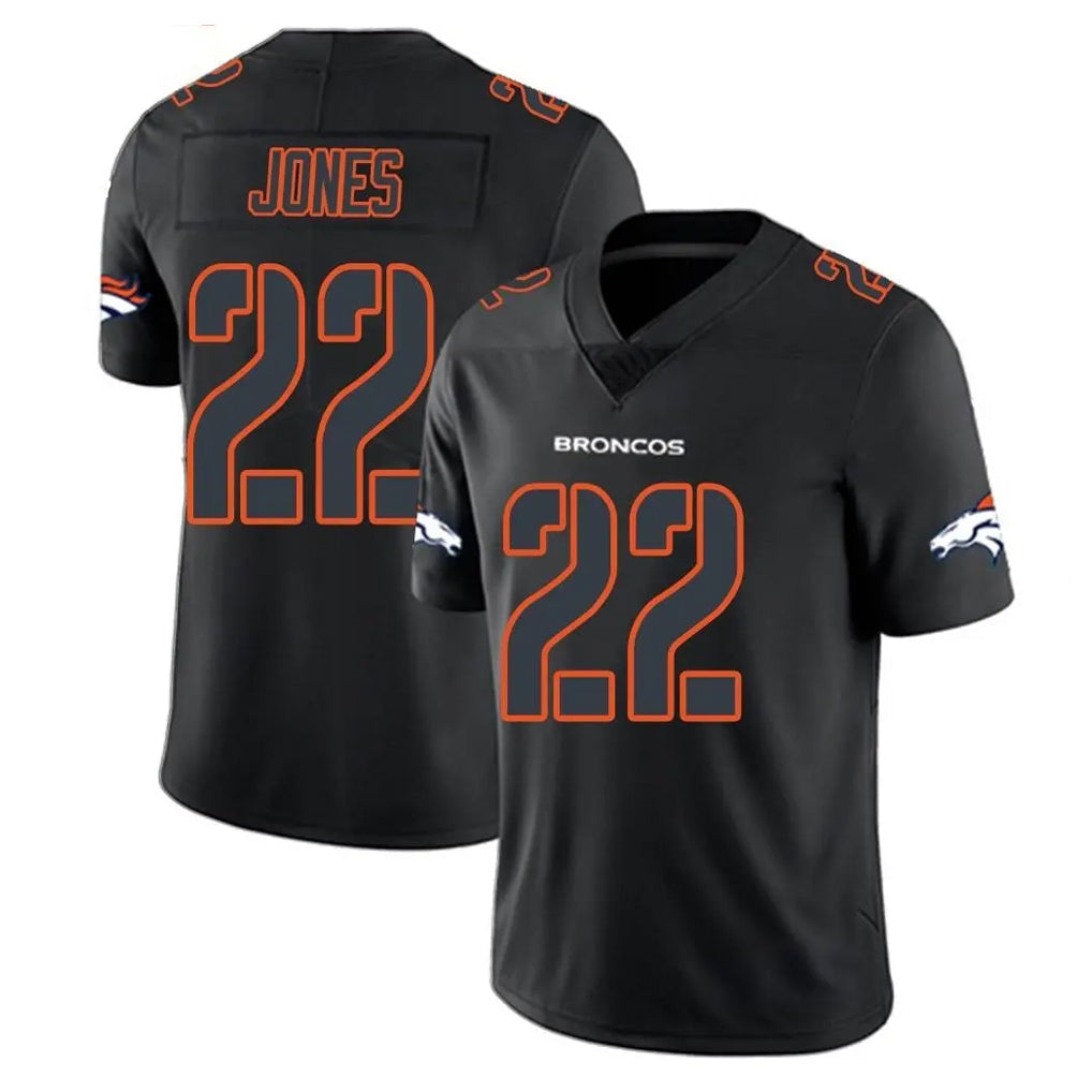 Davalo D.Broncos #22 Brandon Jones Player Black Impact Limited Game Stitched Jerseys
