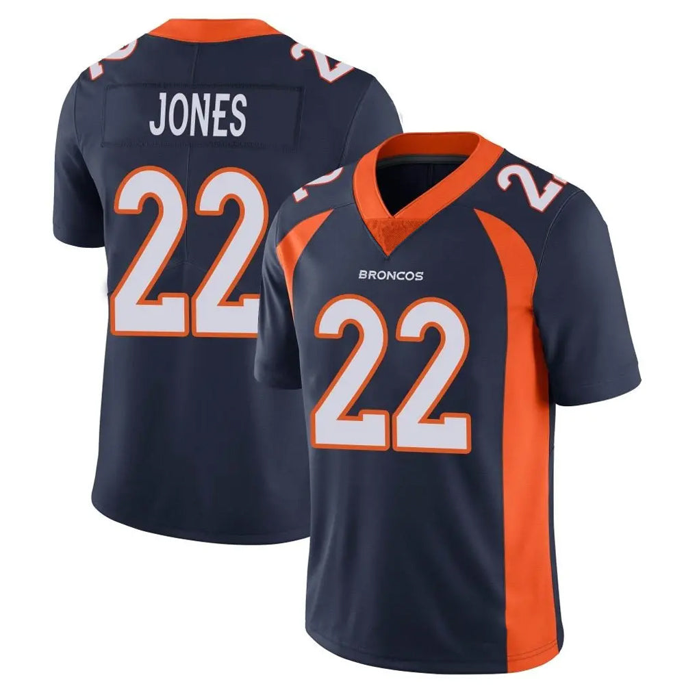 Davalo D.Broncos #22 Brandon Jones Player Navy Vapor Untouchable Limited Game Stitched Jerseys