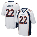 Davalo D.Broncos #22 Brandon Jones Player White Game Stitched Jerseys