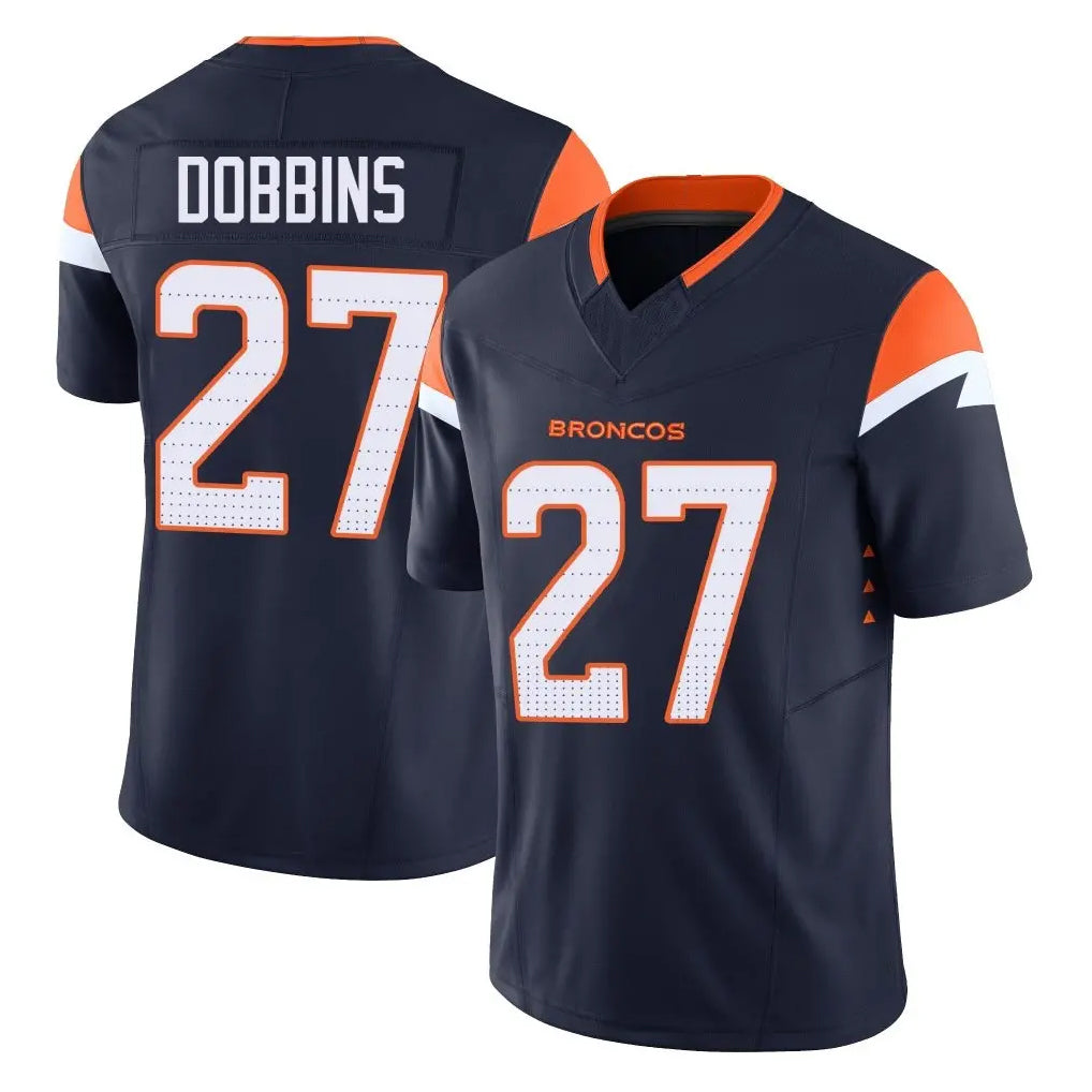 Davalo D.Broncos #27 J.K. Dobbins Player Navy Limited Vapor F.U.S.E. Home Game Stitched Jerseys