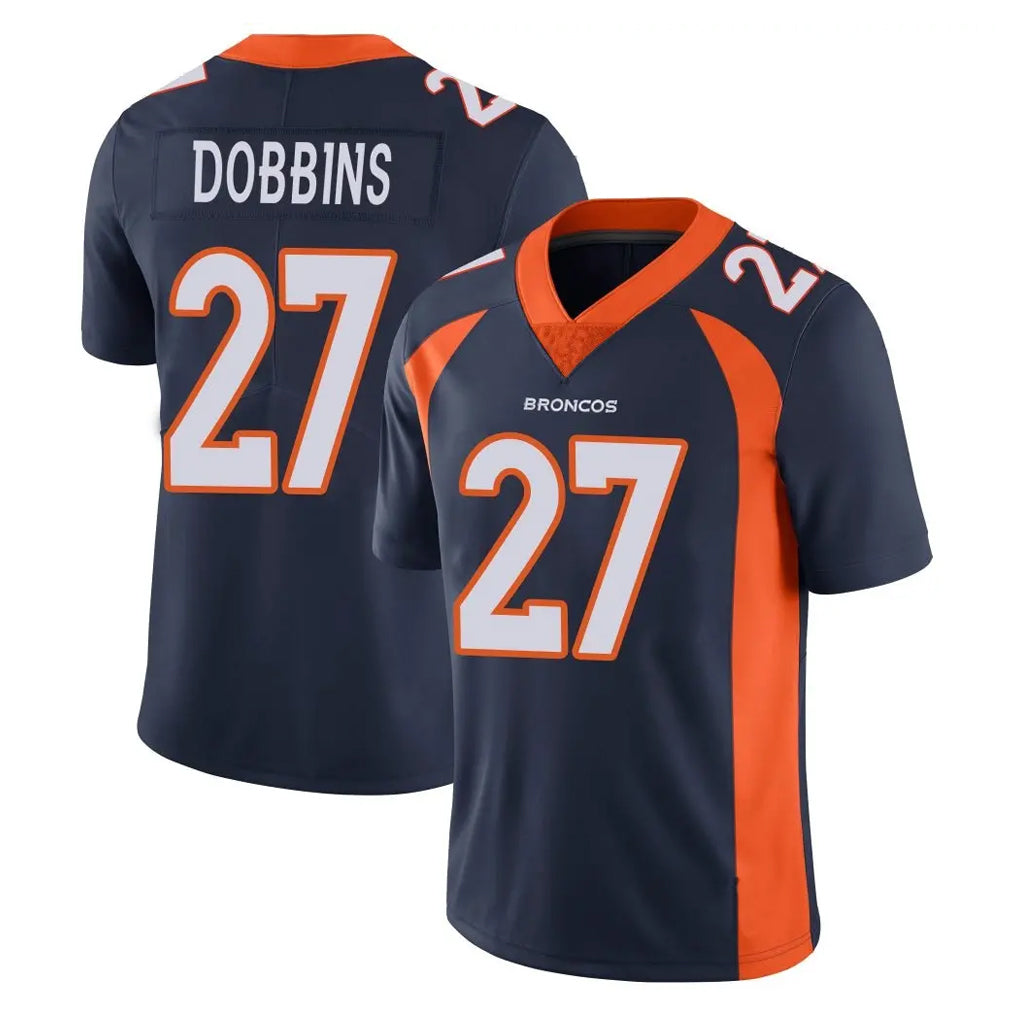 Davalo D.Broncos #27 J.K. Dobbins Player Navy Vapor Untouchable Limited Game Stitched Jerseys