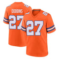 Davalo D.Broncos #27 J.K. Dobbins Player Orange Alternate Collection Throwback Game Stitched Jerseys