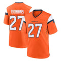 Davalo D.Broncos #27 J.K. Dobbins Player Orange Home Game Stitched Jerseys