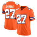 Davalo D.Broncos #27 J.K. Dobbins Player Orange Limited Alternate Vapor F.U.S.E. Throwback Game Stitched Jerseys
