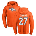 Davalo D.Broncos #27 J.K. Dobbins Player Orange Pullover Hoodie Limited Stitched Jerseys