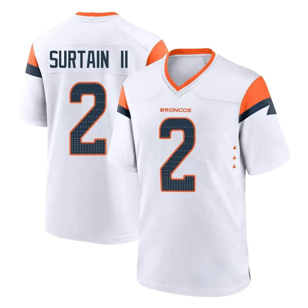 Davalo D.Broncos #2 Pat Surtain II Player White Home Game Stitched Jerseys
