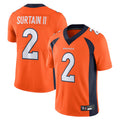 Davalo D.Broncos #2 Patrick Surtain II Player Orange Vapor Untouchable Limited Stitched Jerseys