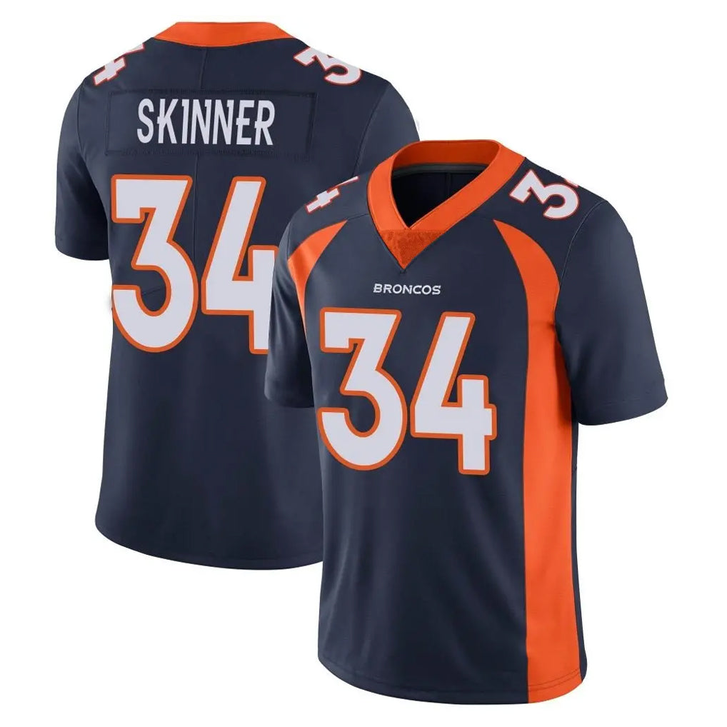 Davalo D.Broncos #34 JL Skinner Player Navy Vapor Untouchable Limited Game Stitched Jerseys