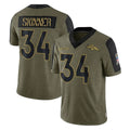 Davalo D.Broncos #34 JL Skinner Player Olive Salute To Service Limited Game Stitched Jerseys
