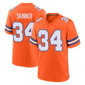 Davalo D.Broncos #34 JL Skinner Player Orange Alternate Collection Throwback Game Stitched Jerseys