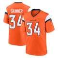 Davalo D.Broncos #34 JL Skinner Player Orange Home Game Stitched Jerseys