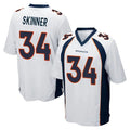 Davalo D.Broncos #34 JL Skinner Player White Game Stitched Jerseys