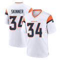 Davalo D.Broncos #34 JL Skinner Player White Home Game Stitched Jerseys