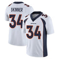 Davalo D.Broncos #34 JL Skinner Player White Vapor Untouchable Limited Home Game Stitched Jerseys