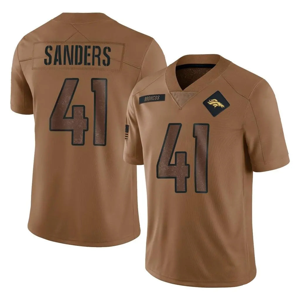 Davalo D.Broncos #41 Drew Sanders Player Brown Salute To Service Limited Stitched Jerseys