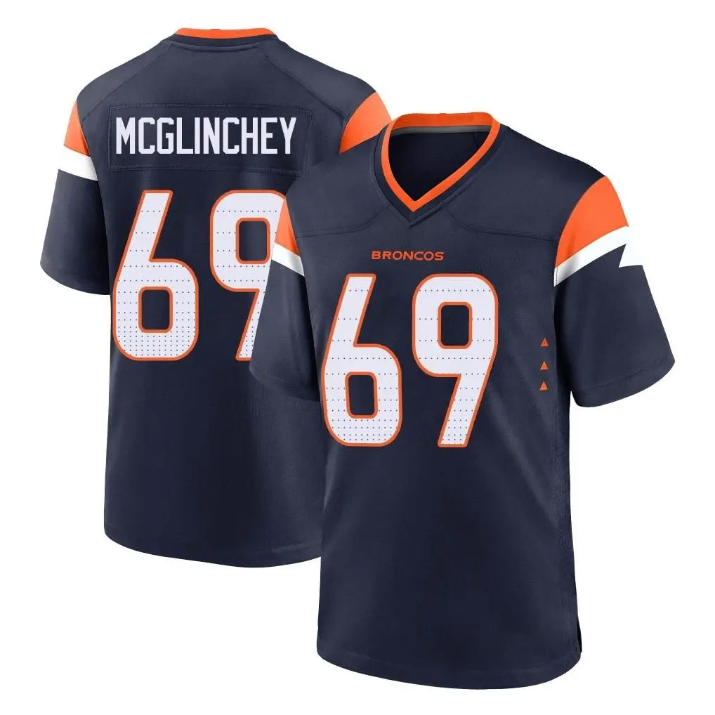 Davalo D.Broncos #69 Mike McGlinchey Player Navy Home Game Stitched Jerseys