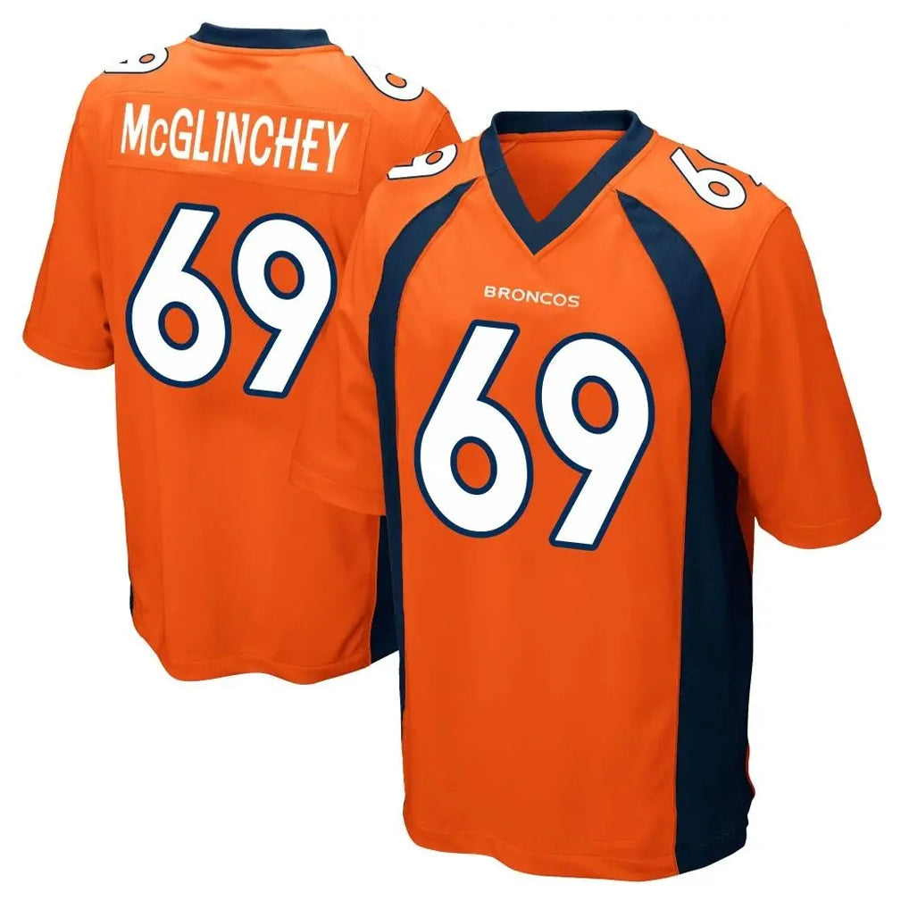 Davalo D.Broncos #69 Mike McGlinchey Player Orange Color Home Game Stitched Jerseys