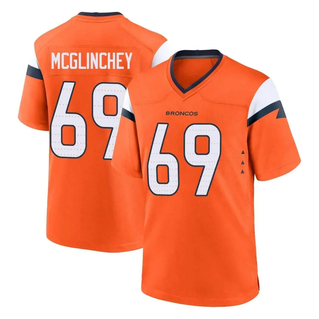 Davalo D.Broncos #69 Mike McGlinchey Player Orange Home Game Stitched Jerseys