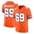 Davalo D.Broncos #69 Mike McGlinchey Player Orange Limited Alternate Vapor F.U.S.E. Throwback Game Stitched Jerseys