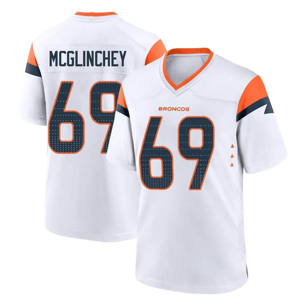 Davalo D.Broncos #69 Mike McGlinchey Player White Home Game Stitched Jerseys