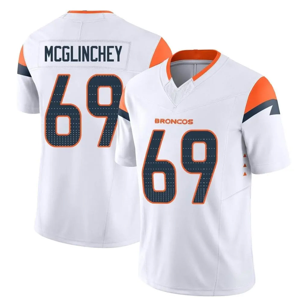 Davalo D.Broncos #69 Mike McGlinchey Player White Limited Vapor F.U.S.E. Home Game Stitched Jerseys