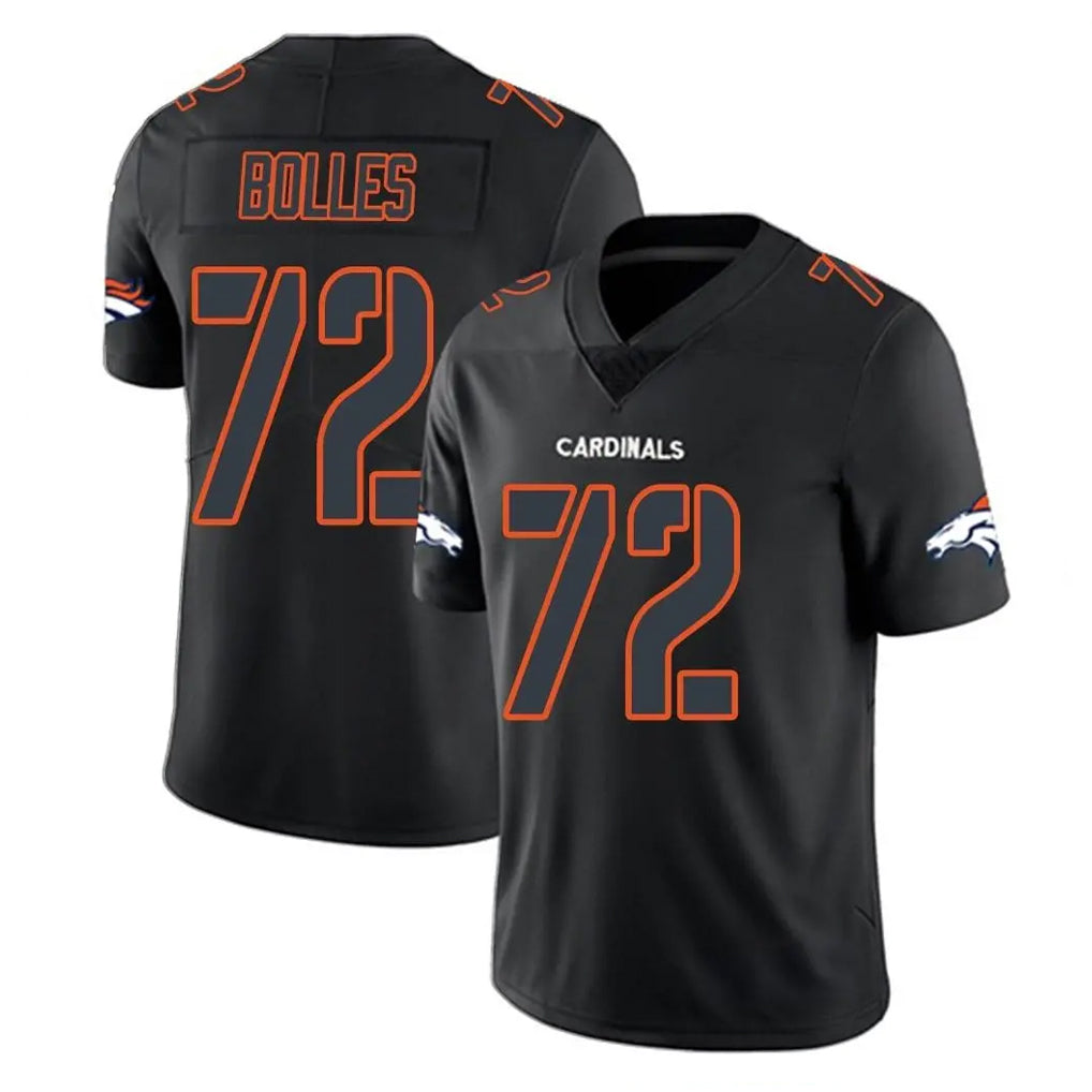 Davalo D.Broncos #72 Garett Bolles Player Black Impact Limited Game Stitched Jerseys