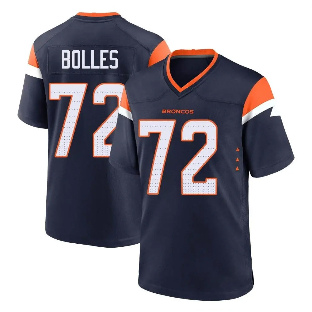 Davalo D.Broncos #72 Garett Bolles Player Navy Home Game Stitched Jerseys
