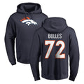 Davalo D.Broncos #72 Garett Bolles Player Navy Pullover Hoodie Limited Stitched Jerseys