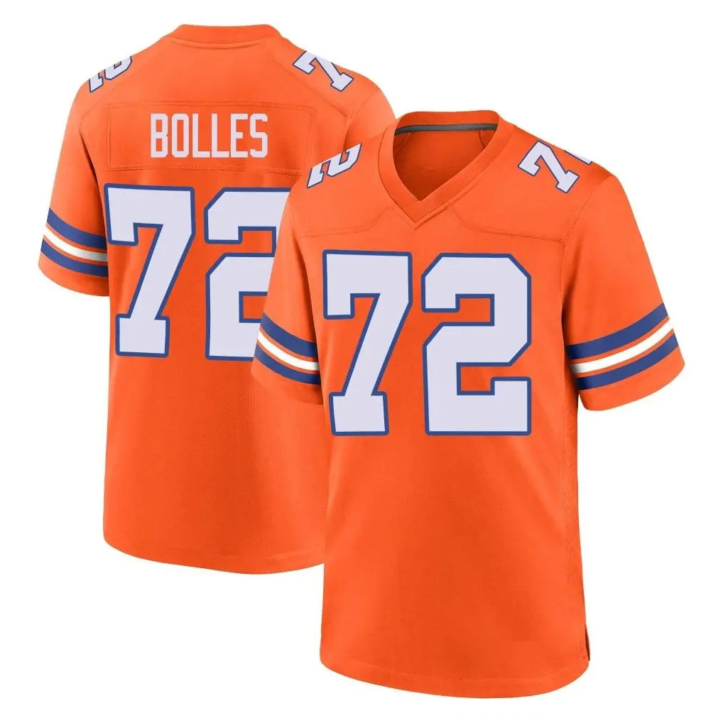 Davalo D.Broncos #72 Garett Bolles Player Orange Alternate Collection Throwback Game Stitched Jerseys