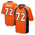 Davalo D.Broncos #72 Garett Bolles Player Orange Color Home Game Stitched Jerseys