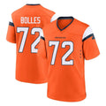 Davalo D.Broncos #72 Garett Bolles Player Orange Home Game Stitched Jerseys