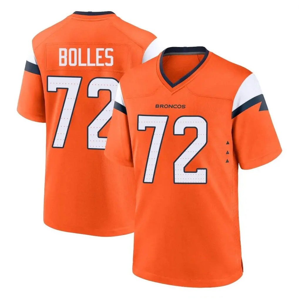 Davalo D.Broncos #72 Garett Bolles Player Orange Home Game Stitched Jerseys