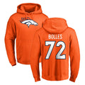 Davalo D.Broncos #72 Garett Bolles Player Orange Pullover Hoodie Limited Stitched Jerseys