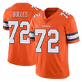 Davalo D.Broncos #72 Garett Bolles Player Orange Vapor Untouchable Limited Home Game Stitched Jerseys