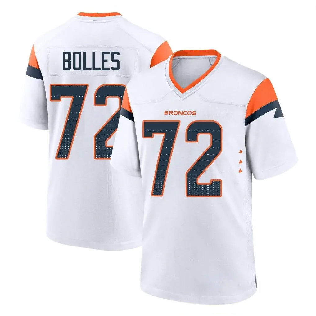 Davalo D.Broncos #72 Garett Bolles Player White Home Game Stitched Jerseys